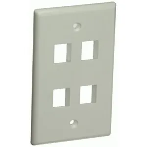 Monoprice 6731 Wall Plate For Keystone_ 4 Hole - White