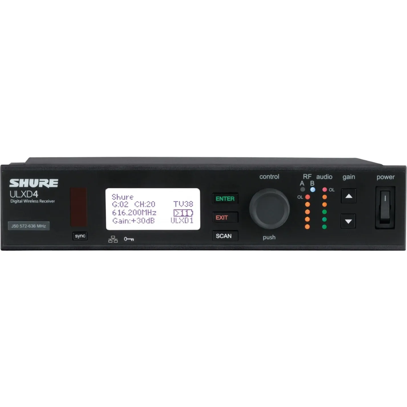 Shure ULXD4=-J50A Ulxd4 Digital Wireless Receiver