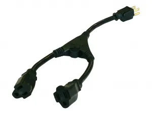 Monoprice 5308 Cord Splitter Cable - 14in - Black