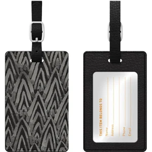 OP-II-A-06 | Centon Stylish Black Leather Bag Tag for
