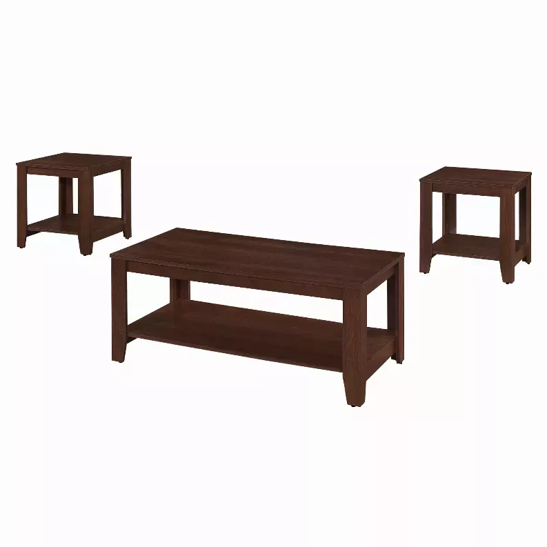 Homeroots.co 355742 60.5 X 82 X 57 Cherry  Table 3pieces Set