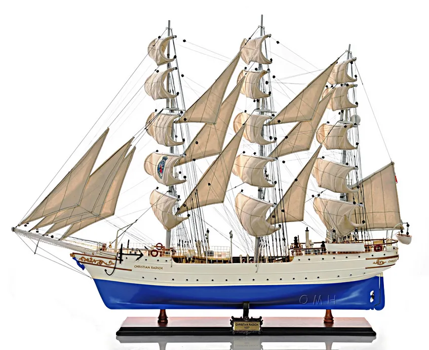 Old T141 Christian Radich Norwegian Full-rigged Model Ship