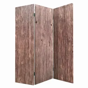 Homeroots.co 342771 53 X 2 X 71 X 72 Brown, Wood, Woodland - 3 Panel S