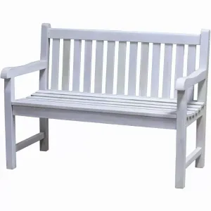 Homeroots.co 376789 Compact Teak Outdoor Bench With Straight Design In