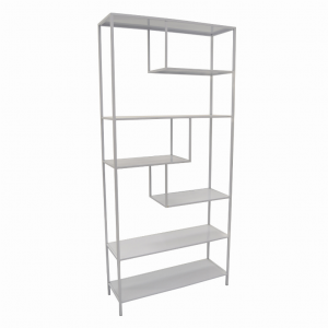 Plutus PBTH93334 Metal Shelving Unit - White In White Metal