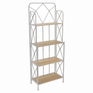 Plutus Brands Elegant White Metal Plant Stand by Plutus