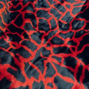 Plutus PBDT1700-102x116 Plutus Red Black Plush Faux Fur Luxury Throw B