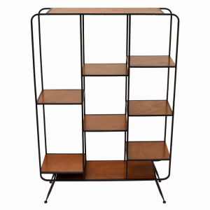 Plutus PBTH92970 Metalwood Shelf - Brown In Brown Metal