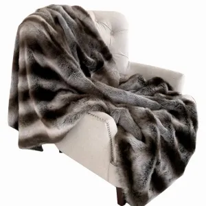 Plutus PBSF1429-96x110T Plutus Fancy Gray Silver Chinchilla Faux Fur H