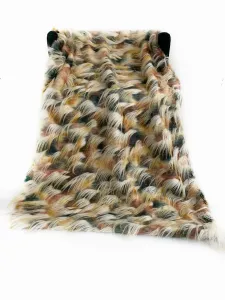 Plutus PBDT1607-114x120 Plutus Multi-color  Fancy Feather Faux Fur Lux