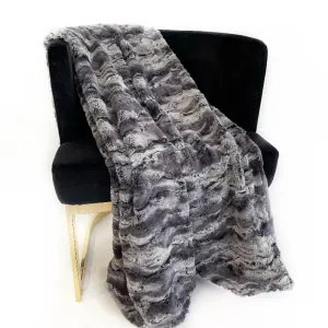 Plutus PBSF1523-102x116 Plutus Metal Wild Rabbit Faux Fur Luxury Throw