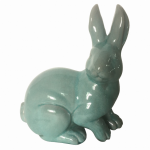 Plutus PBTH92037 Ceramic Bunny In Blue Porcelain 11.50 X 6.50 X 13.00