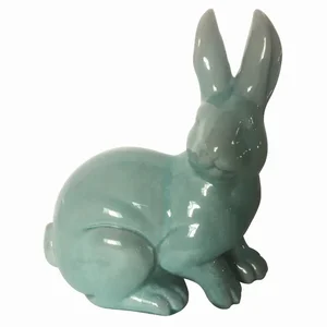 Plutus Brands Ceramic Blue Bunny Figurine - 11.5