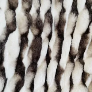 Plutus PBEZ1802-114x120 Plutus White Charcoal Snow Chinchilla Faux Fur