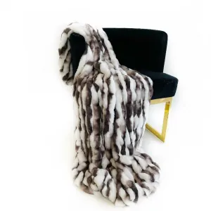 Plutus PBEZ1802-114x120 Plutus White Charcoal Snow Chinchilla Faux Fur