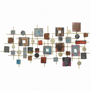 Plutus PBTH94346 Contemporary Wall Decor In Multi-colored Metal