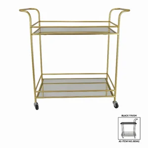 Plutus Brands Elegant Black Metal Mirrored Plant Stand