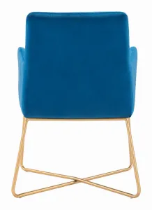 Zuo 101146 Honoria Arm Chair Blue  Gold