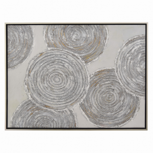 Plutus PBTH92321 Painting With Frame-oil On Canvas In Gray Natural Fib