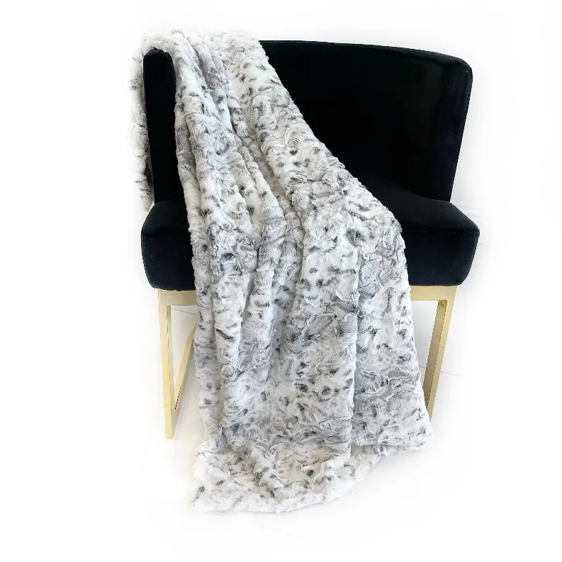 Plutus PBSF1525-80x110T Plutus Alloy Snowy Owl Faux Fur Luxury Throw B