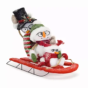 72400DS | Melrose International Charming Snowman Family on