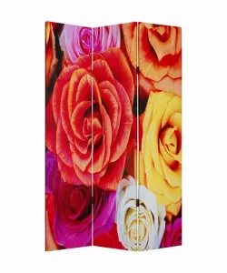 Homeroots.co 274613 1 X 48 X 72 Multi Color Wood Canvas Daisy And Rose