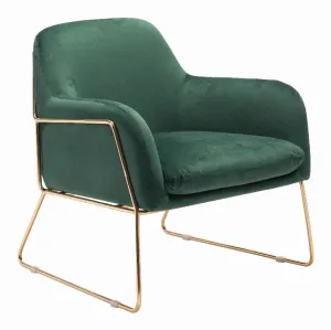 Zuo 101112 Nadir Arm Chair Green  Gold