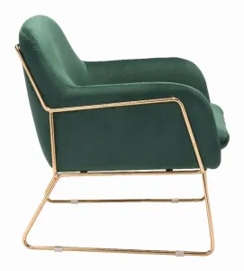 Zuo 101112 Nadir Arm Chair Green  Gold