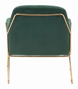 Zuo 101112 Nadir Arm Chair Green  Gold