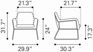 Zuo 101112 Nadir Arm Chair Green  Gold