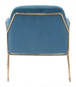 Zuo 101114 Nadir Arm Chair Blue  Gold