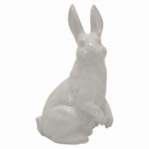 Plutus PBTH92036 Ceramic Bunny In White Porcelain 10.50 X 8.50 X 18.00