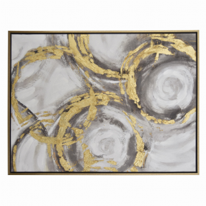 Plutus PBTH92319 Painting With Frame-oil On Canvas In Gold Natural Fib