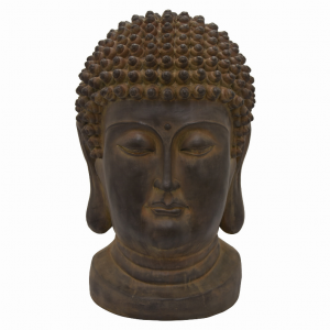 Plutus PBTH93552 Garden Buddha Head In Brown Resin