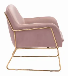 Zuo 101113 Nadir Arm Chair Pink  Gold