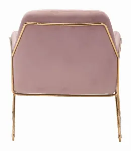 Zuo 101113 Nadir Arm Chair Pink  Gold