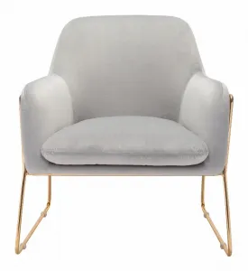 Zuo 101115 Nadir Arm Chair Gray  Gold