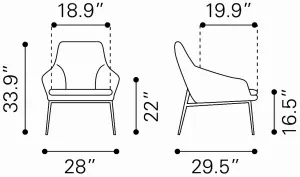 Zuo 101149 Debonair Arm Chair Green  Gold