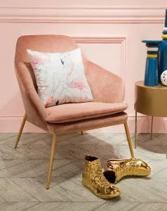 Zuo 101148 Debonair Arm Chair Pink  Gold