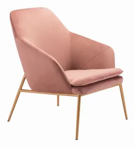 Zuo 101148 Debonair Arm Chair Pink  Gold