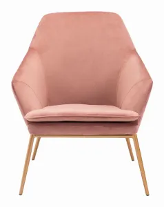 Zuo 101148 Debonair Arm Chair Pink  Gold