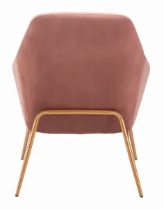 Zuo 101148 Debonair Arm Chair Pink  Gold