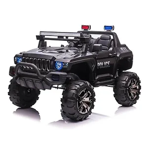 QLS618_black | Dti Direct 12V Police Truck Ride-On for Kids
