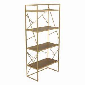 Plutus PBTH92284 Woodmetal Plant Stand In Brown Metal