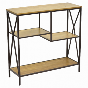 Plutus PBTH94483 Metal With Wood Plant Stand In Brown Metal