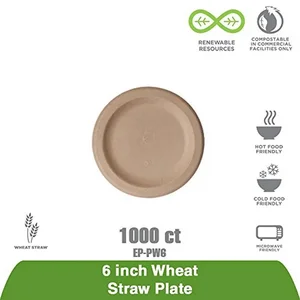Eco-products,inc. Eco-Friendly 6-Inch Wheat Straw Plate -