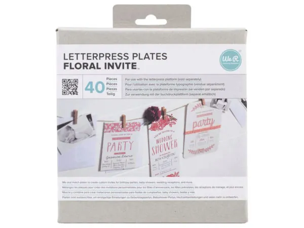 Bulk GR365 We-r 40 Piece Formal Invite Themed Letterpress Plates