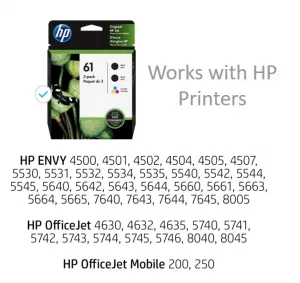 Original Hp 1VW07AN#140 Hp 61 Clrblk Ink Crtg Combo 3-pack, Contains: 