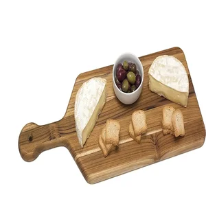Lipper Teak Serving Board with Edge Grain Design