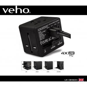 Veho VAA-200-TA1 Ta-1 Universal 4-port Usb 5v